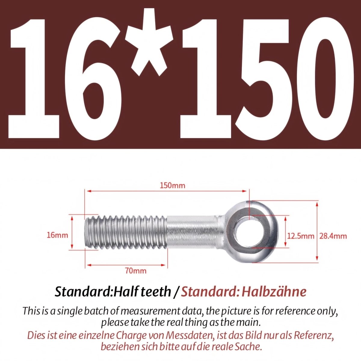 M16 M18 Stainless Steel A2 Eye Bolts – Threaded Ring for Catenary Wire & Hanging - HomeDIYer