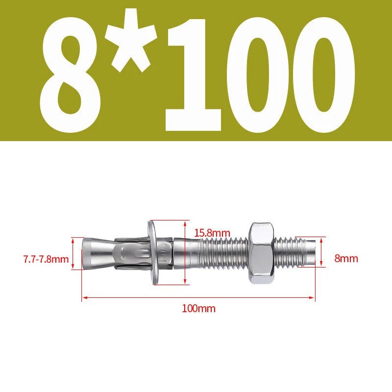 Stainless Steel Through Bolts – Wall Expansion Anchor Bolts M6 M8 M10 M12 M16 - HomeDIYer