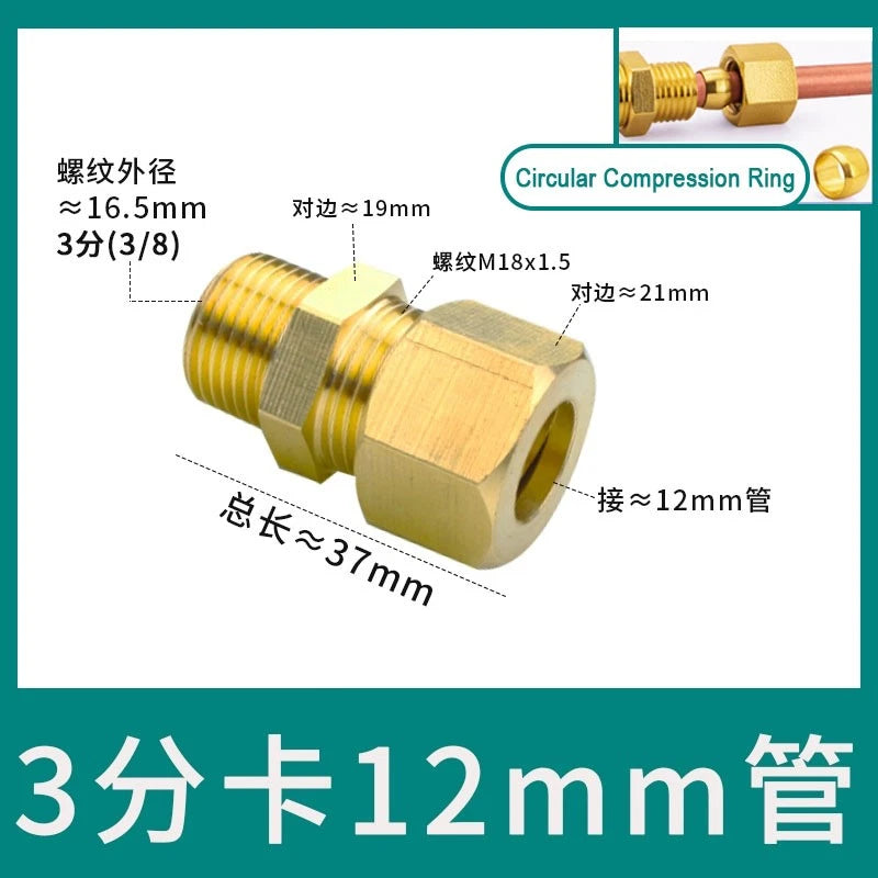 Brass Male Thread Compression Fittings – Circular, Conical & Double Ring, 1/8" to 1/2"