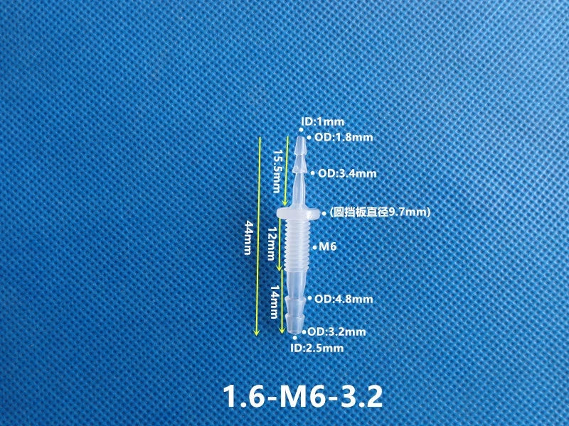 Plastic Barbed Bulkhead Fitting with Male Thread — Hose Tail Pipe Connector