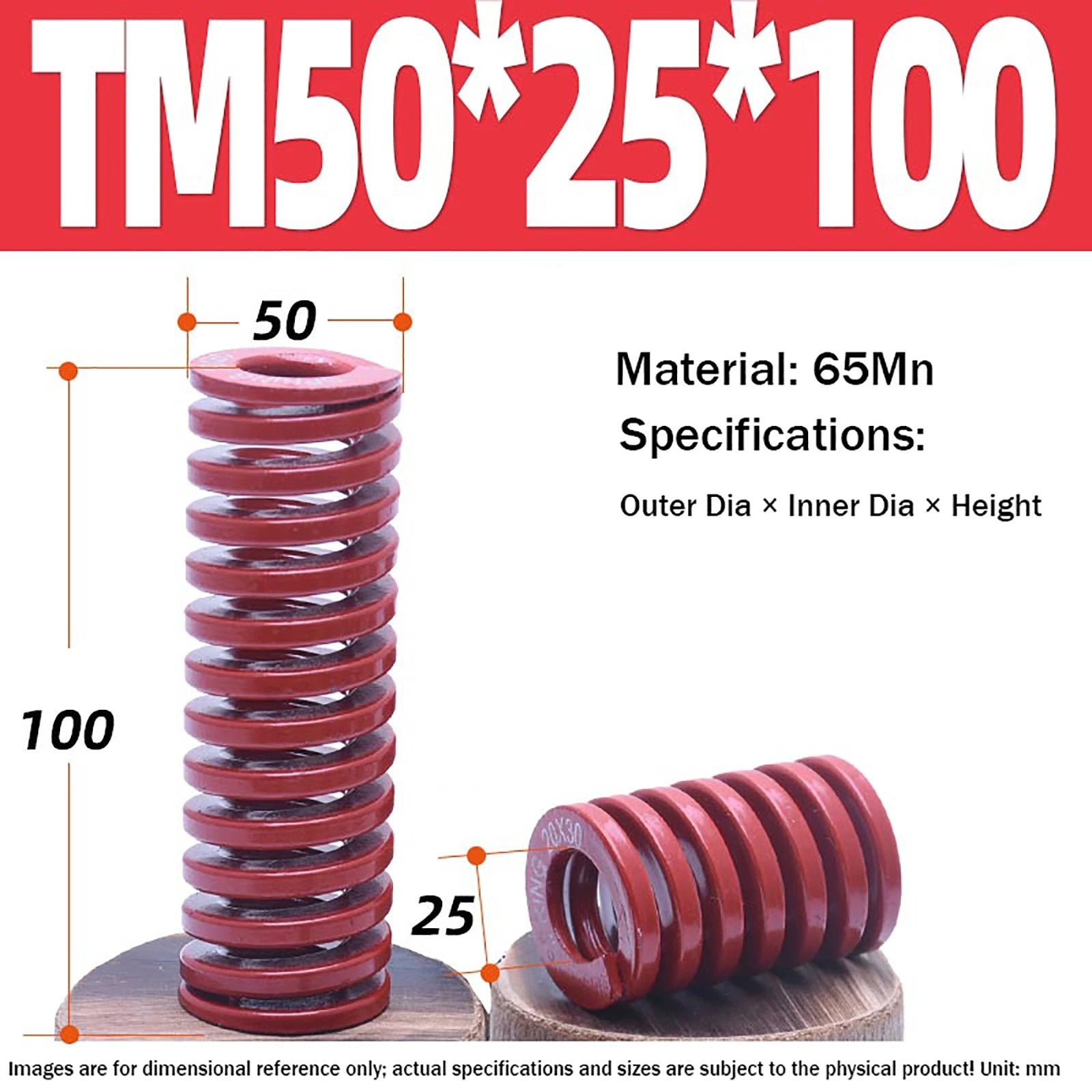 Heavy Load Duty Compression Die Spring, 8mm-50mm Diameter & Up To 400mm Long JIS