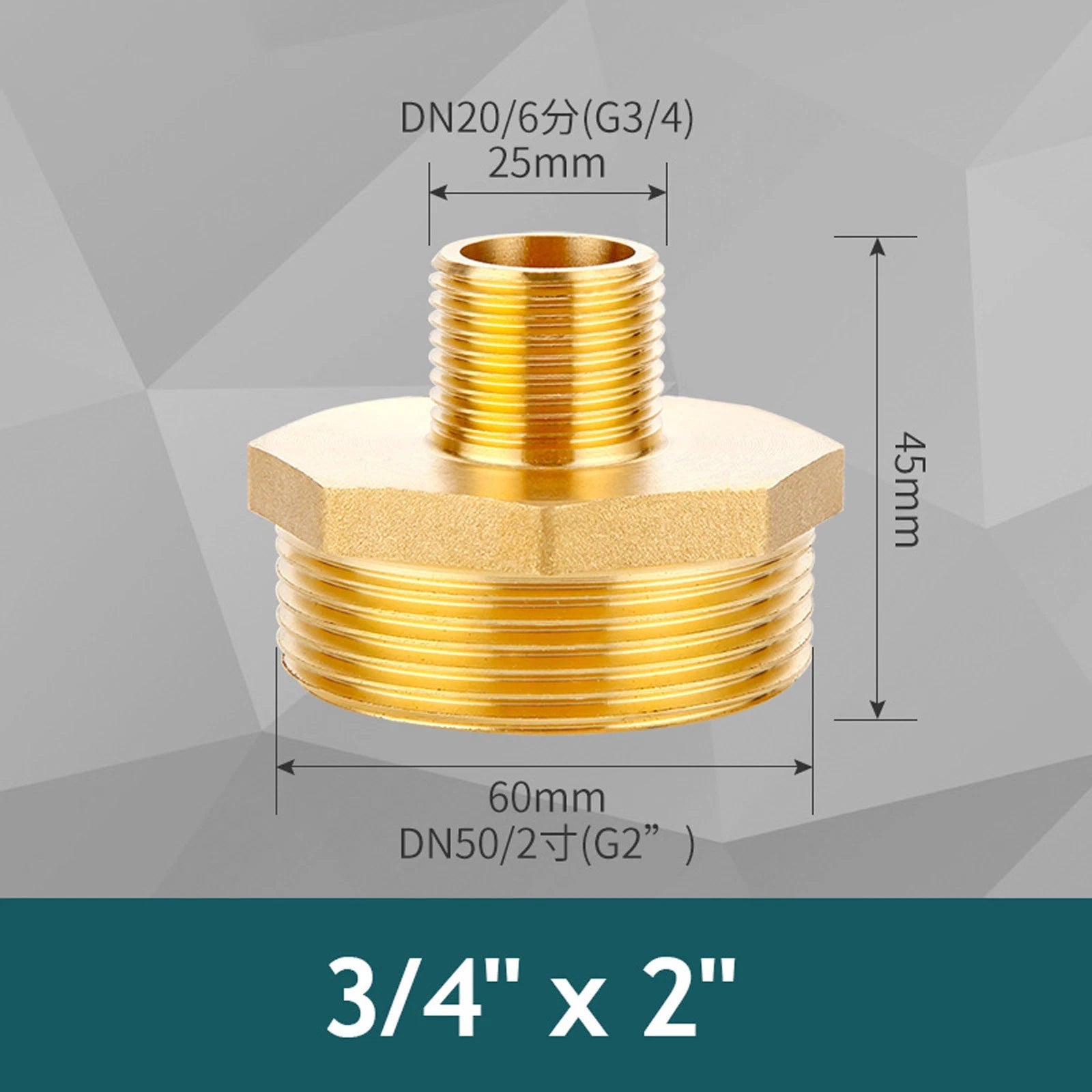 Brass BSP Male Hex Nipple Pipe Fitting — Equal & Reducing Threaded Connector