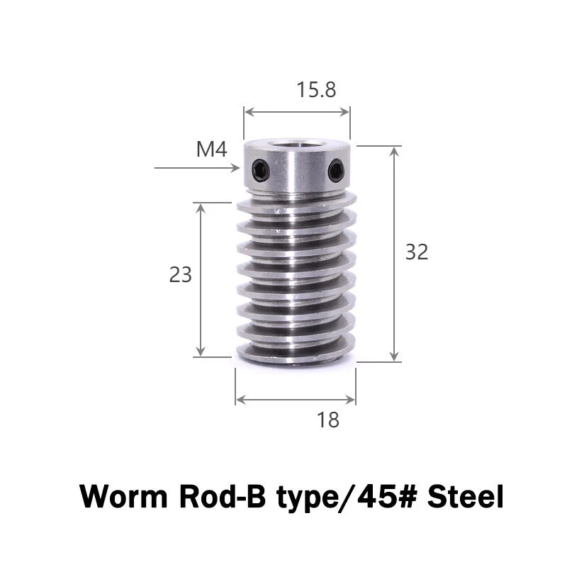 1 Module Nylon Precision Worm Gears 15 - 80 Teeth Worm Gear Wheel & Worm Shaft