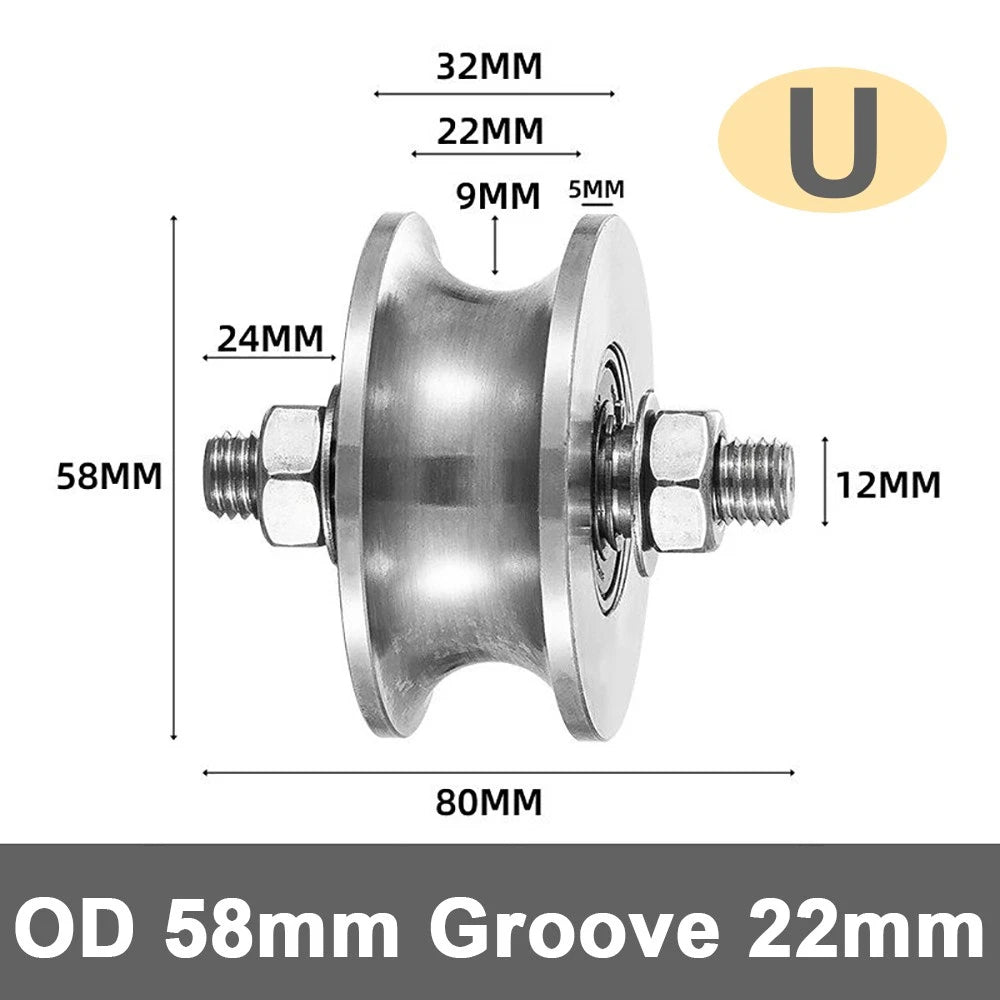 Track Linear Shaft Roller Bearing U V H Groove Steel Wheel Metal Pulley Sliding