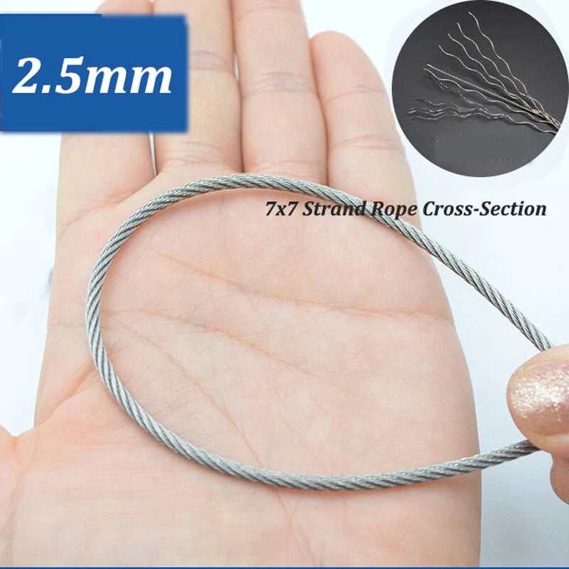 0.3mm 0.5mm 0.8mm 1mm 5mm 10mm 12mm 16mm 304 Steel Wire Rope Lifting Metal Cable