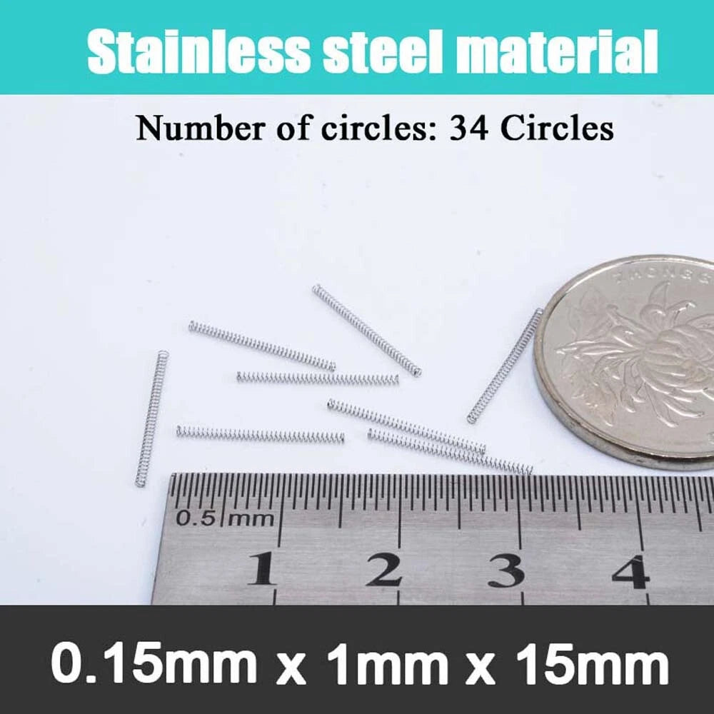 10Pcs 0.15mm WireDia 304 Stainles Steel Compression Spring Pressure Small Spring