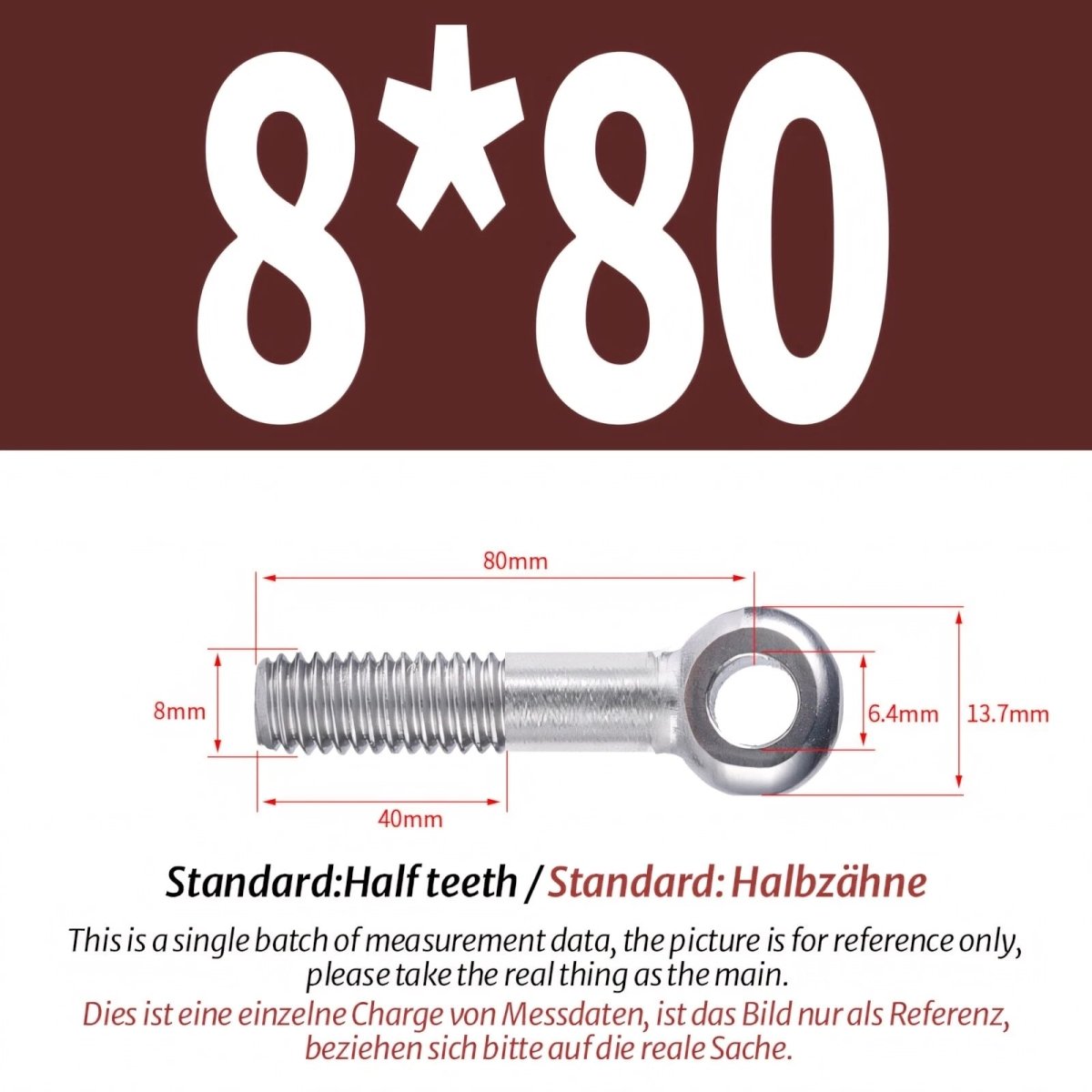 M8 M10 Stainless Steel Eye Bolts A2 — Threaded Ring Screws for Catenary Wire & Hanging - HomeDIYer