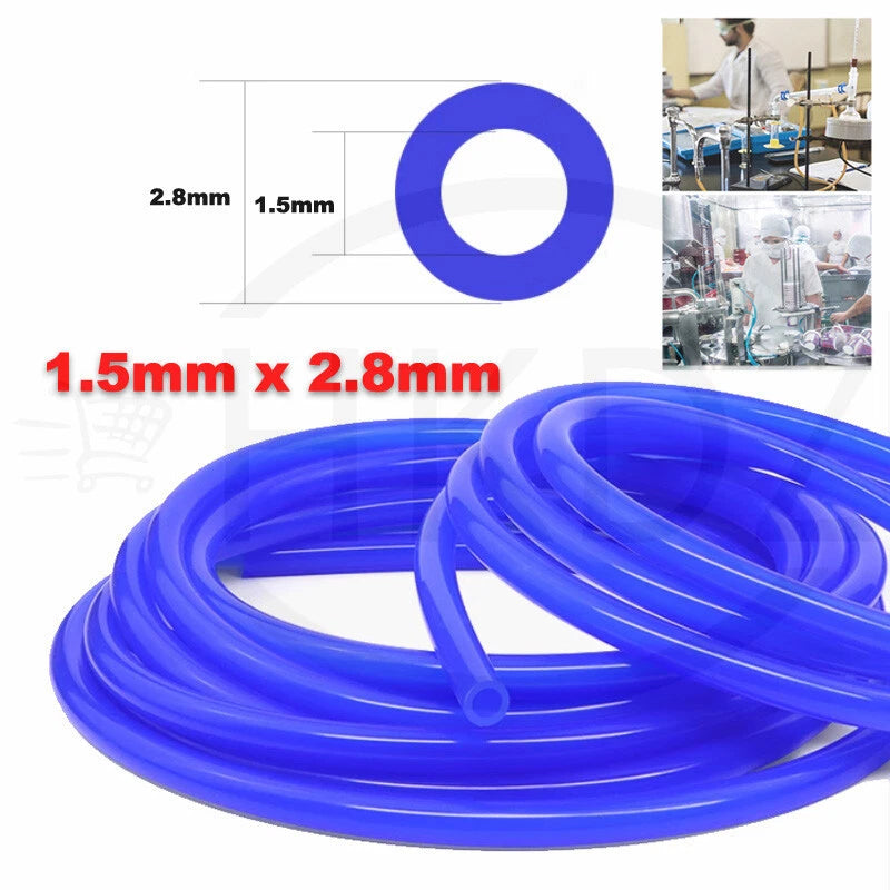 Food Grade Silicone Tubing – Flexible Vacuum Hose Pipe, ID 0.5mm–38mm, Blue