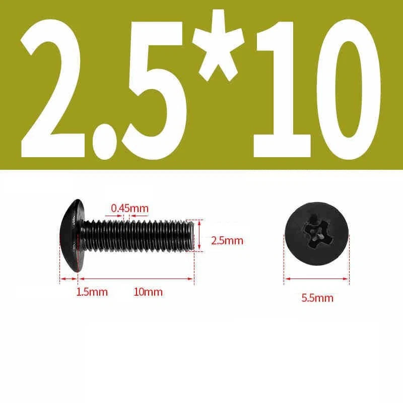 Phillips Pan Head Machine Screws — Nickel Plating & Black Zinc, M2–M6, 10 or 25 Pcs