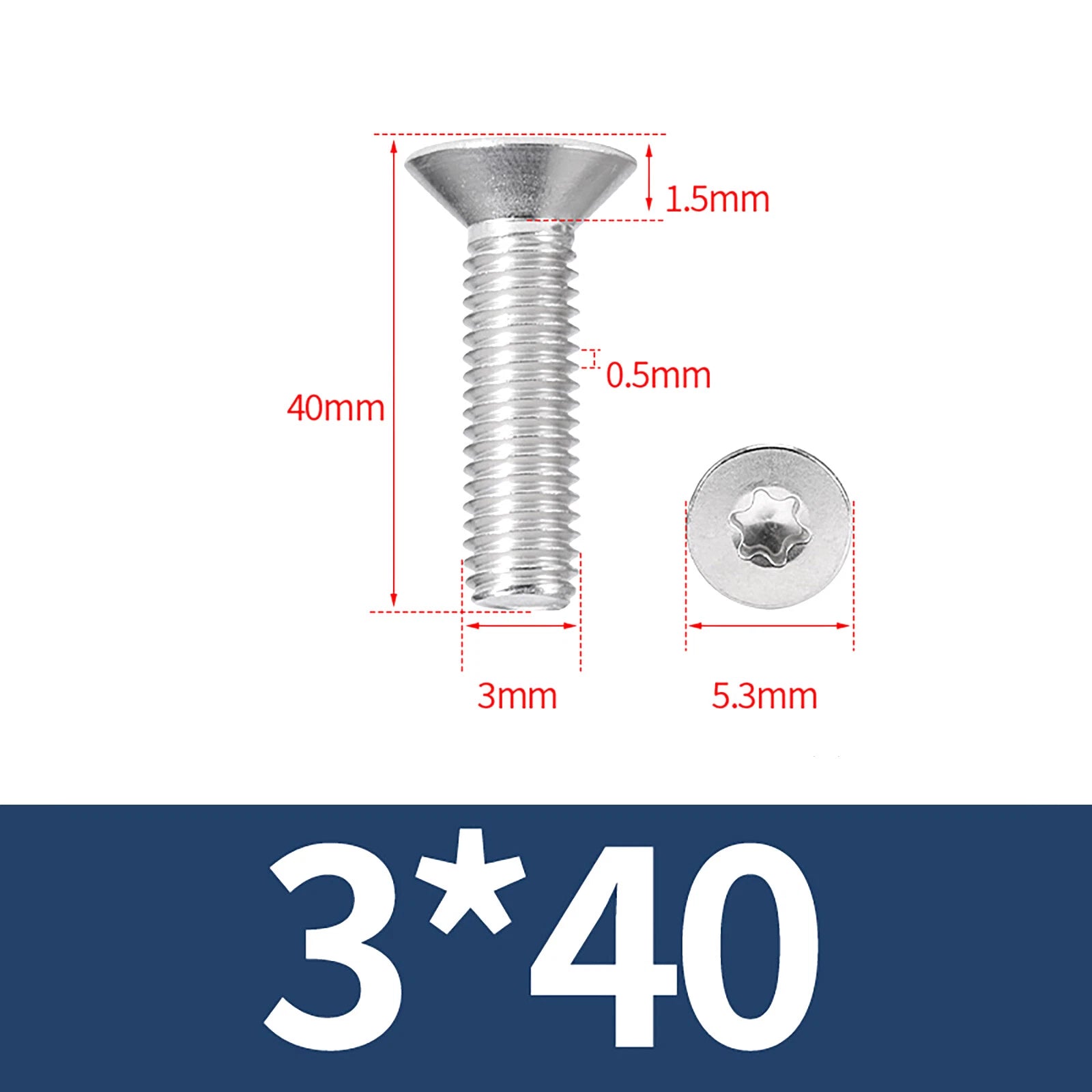 M2- M12 Torx Countersunk Machine Screws Six Lobe Bolts A2 Stainless Steel