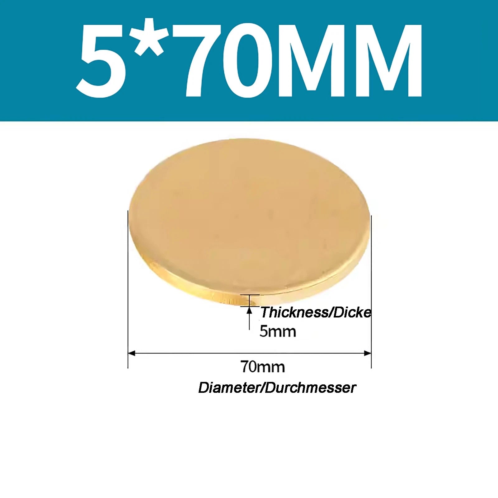 Solid Brass Discs Blanks Metal Round Sheets Thick 0.3mm - 6mm Dia 10mm - 180mm