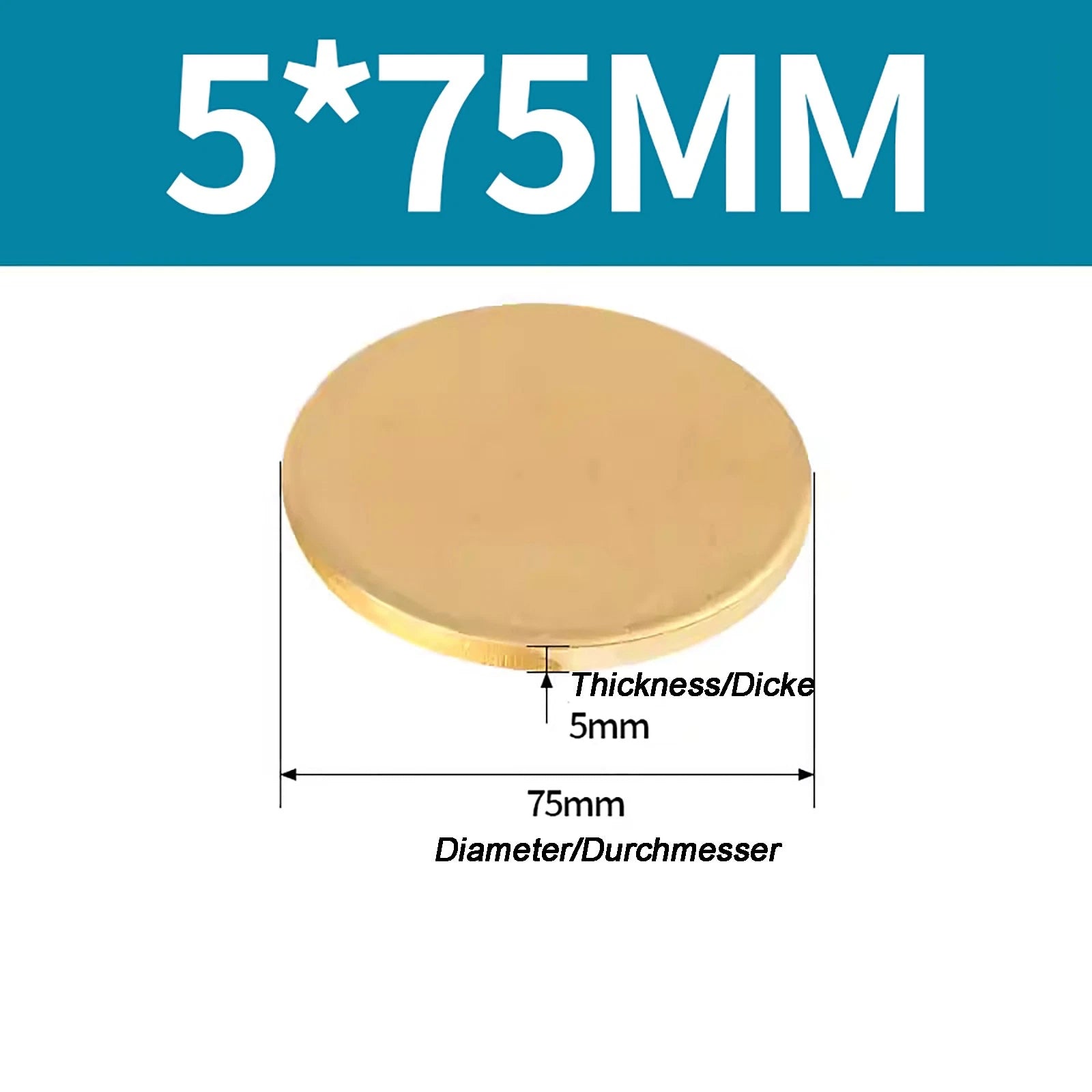 Solid Brass Discs Blanks Metal Round Sheets Thick 0.3mm - 6mm Dia 10mm - 180mm