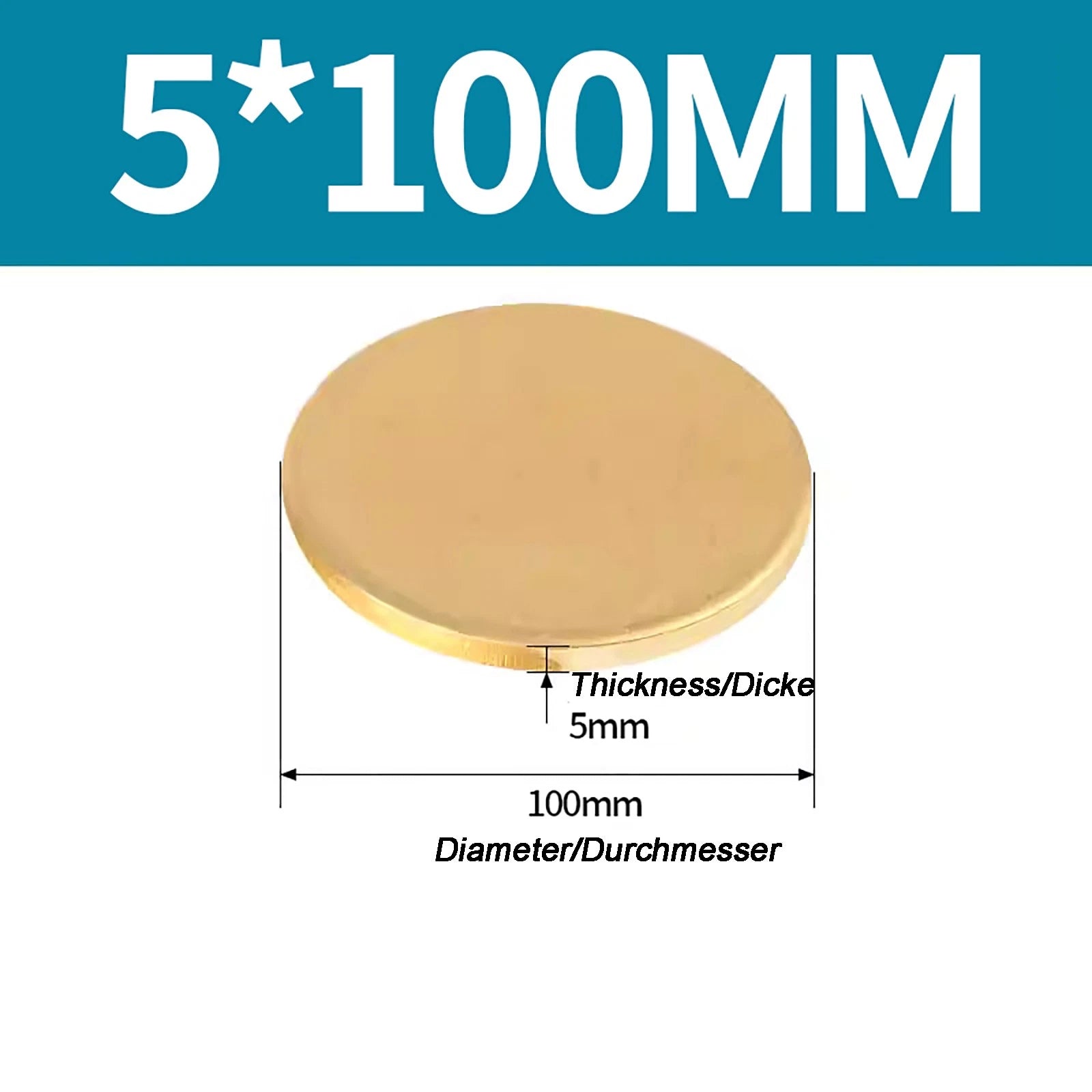 Solid Brass Discs Blanks Metal Round Sheets Thick 0.3mm - 6mm Dia 10mm - 180mm