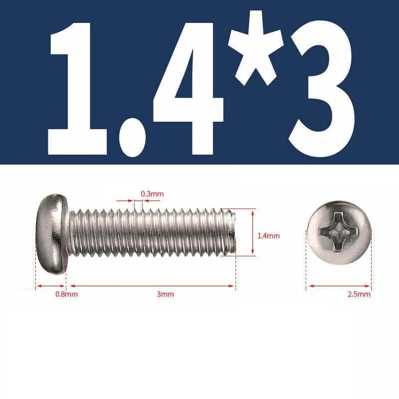 Phillips Pan Head Machine Screws M1.0–M6 | Nickel-Plated
