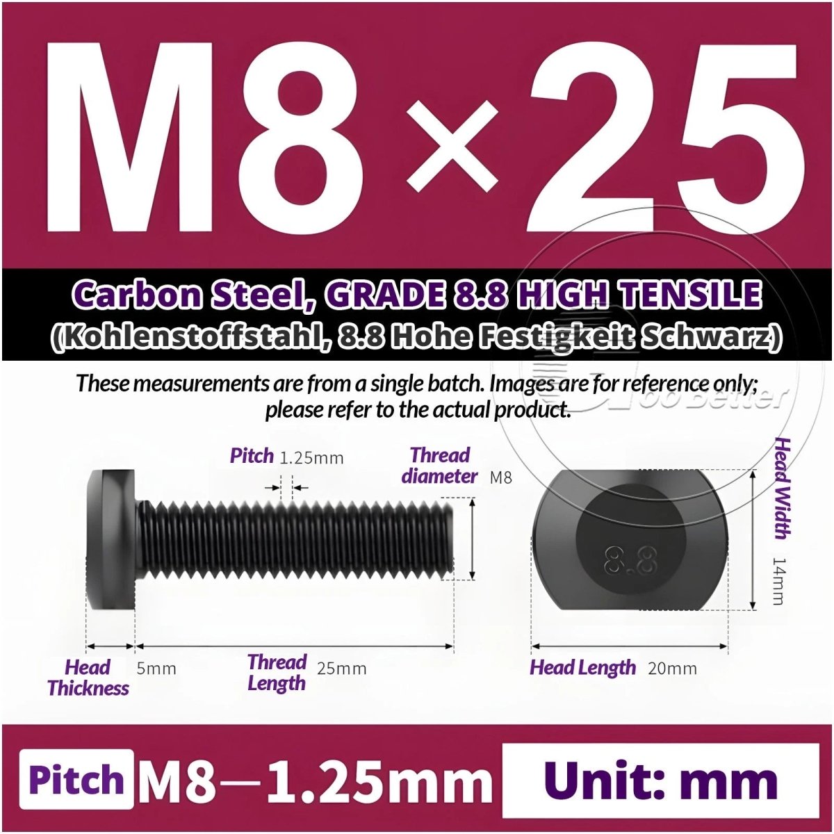 T - Slot Bolts M6 to M20 | Grade 8.8 High Tensile | T - Track Bolts 16mm–500mm - HomeDIYer