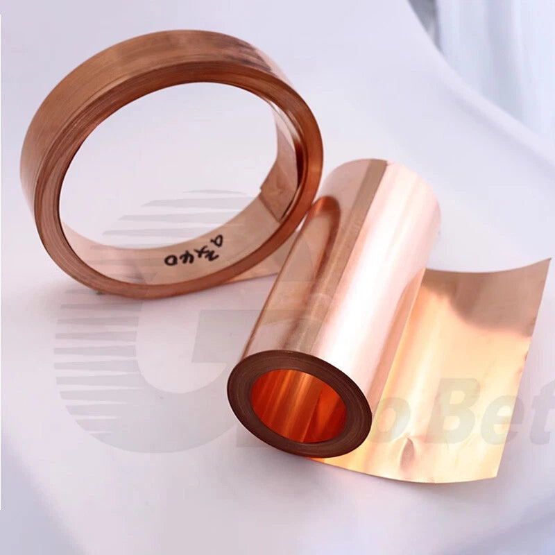 99.9% Pure Copper T2 Cu Metal Sheet Foil Plate Strip Band Thick 0.1mm-0.15mm