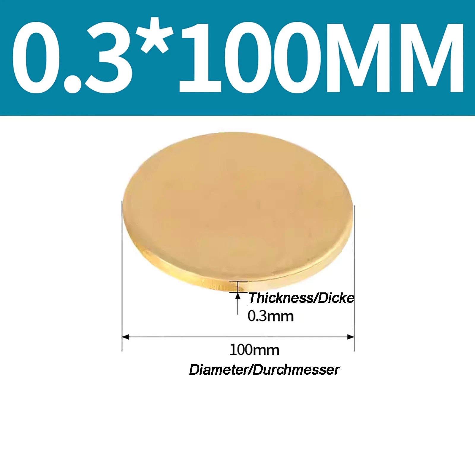 Solid Brass Discs Blanks Metal Round Sheets Thick 0.3mm - 6mm Dia 10mm - 180mm