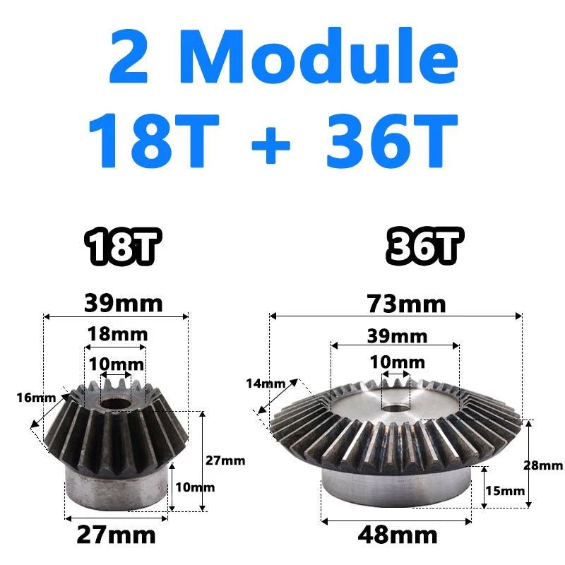 Precision Bevel Gears 0.5/1/1.5/2/2.5 Module 12/24 Teeth -35/70 Teeth Bevel Gear
