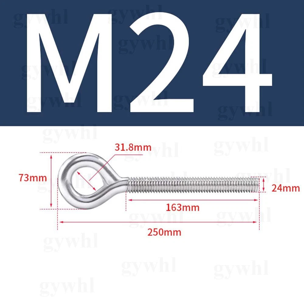 Heavy Duty Stainless Threaded Eye Hook Bolt Ring Bolts for Garden Fence Projects