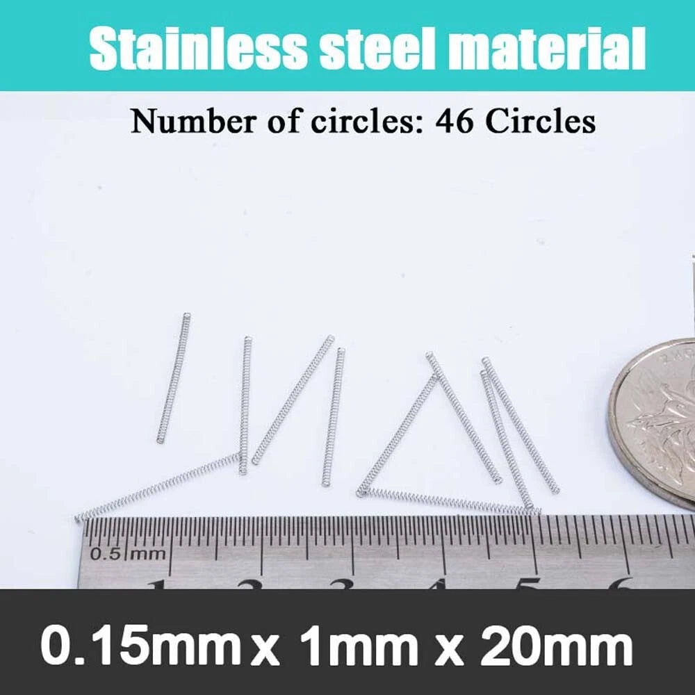 10Pcs 0.15mm WireDia 304 Stainles Steel Compression Spring Pressure Small Spring