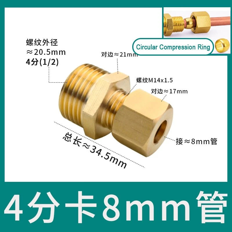 Brass Male Thread Compression Fittings – Circular, Conical & Double Ring, 1/8" to 1/2"