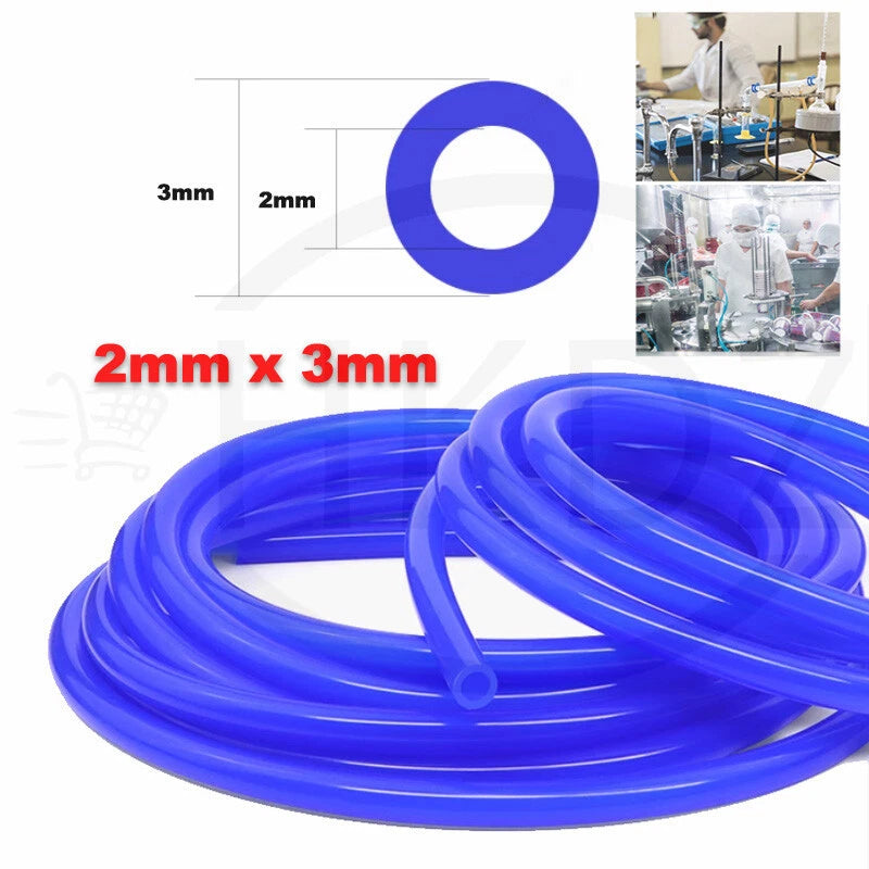 Food Grade Silicone Tubing – Flexible Vacuum Hose Pipe, ID 0.5mm–38mm, Blue