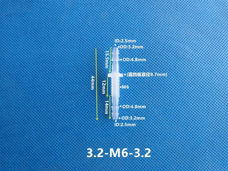 Plastic Barbed Bulkhead Fitting with Male Thread — Hose Tail Pipe Connector