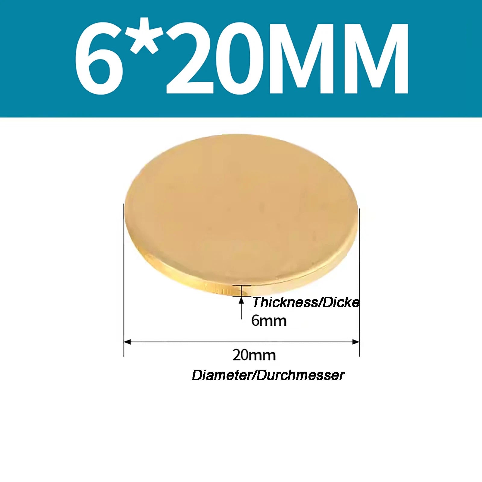 Solid Brass Discs Blanks Metal Round Sheets Thick 0.3mm - 6mm Dia 10mm - 180mm