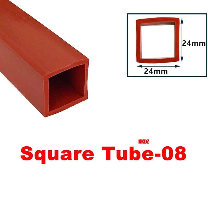 Square Silicone Rubber Hollow Tube Pipe Protector Seal Strips Width 2.5mm~108mm