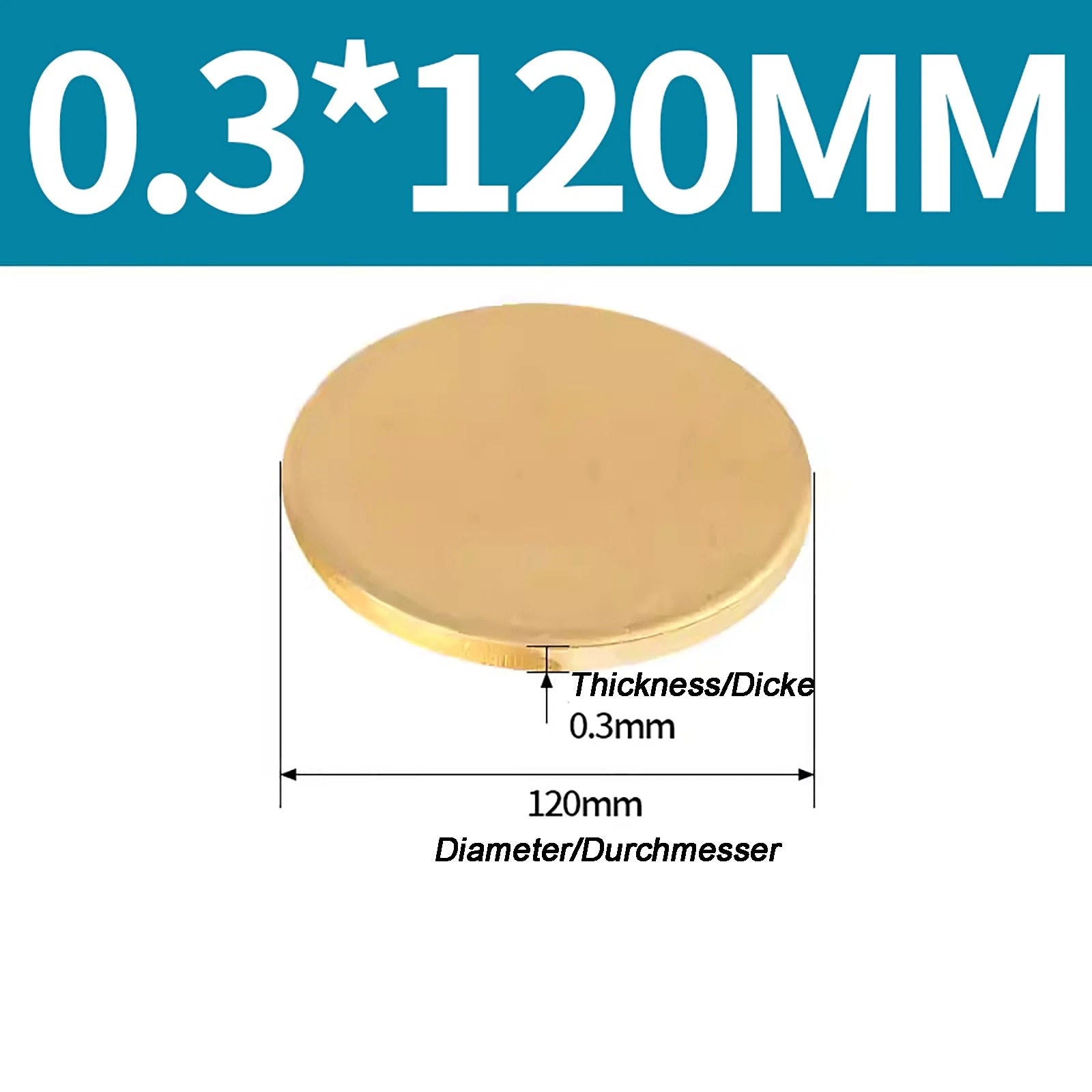 Solid Brass Discs Blanks Metal Round Sheets Thick 0.3mm - 6mm Dia 10mm - 180mm