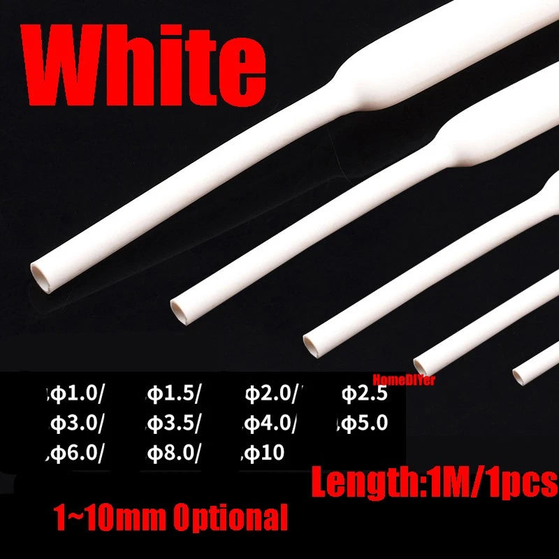 2:1 Heat Shrink Tubing — Electrical Wire Sleeving, Φ1mm–12mm, Clear/White/Red/Green
