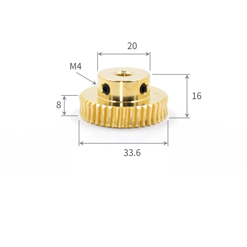0.5/0.8 Module Worm Gear 20T-60T Teeth Brass Worm Gear Wheel & Worm Gear Shaft