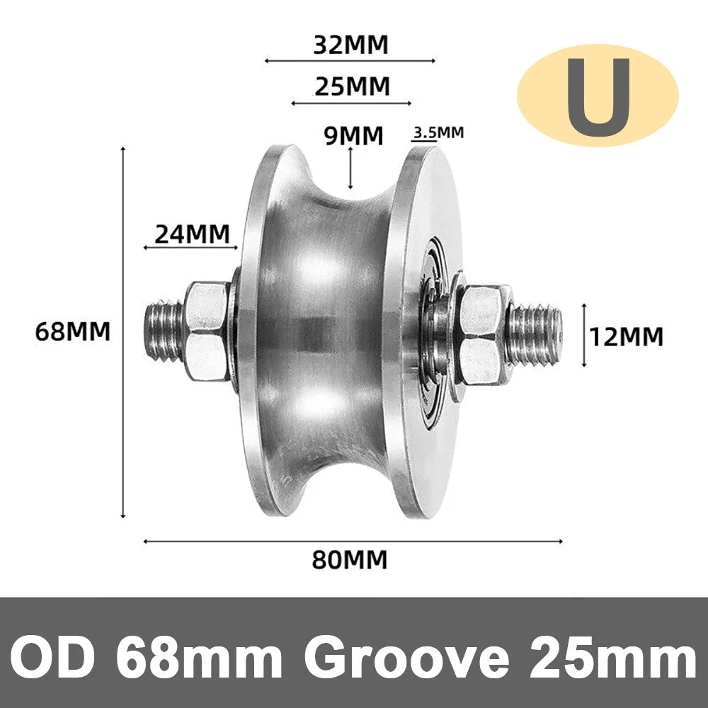 Track Linear Shaft Roller Bearing U V H Groove Steel Wheel Metal Pulley Sliding