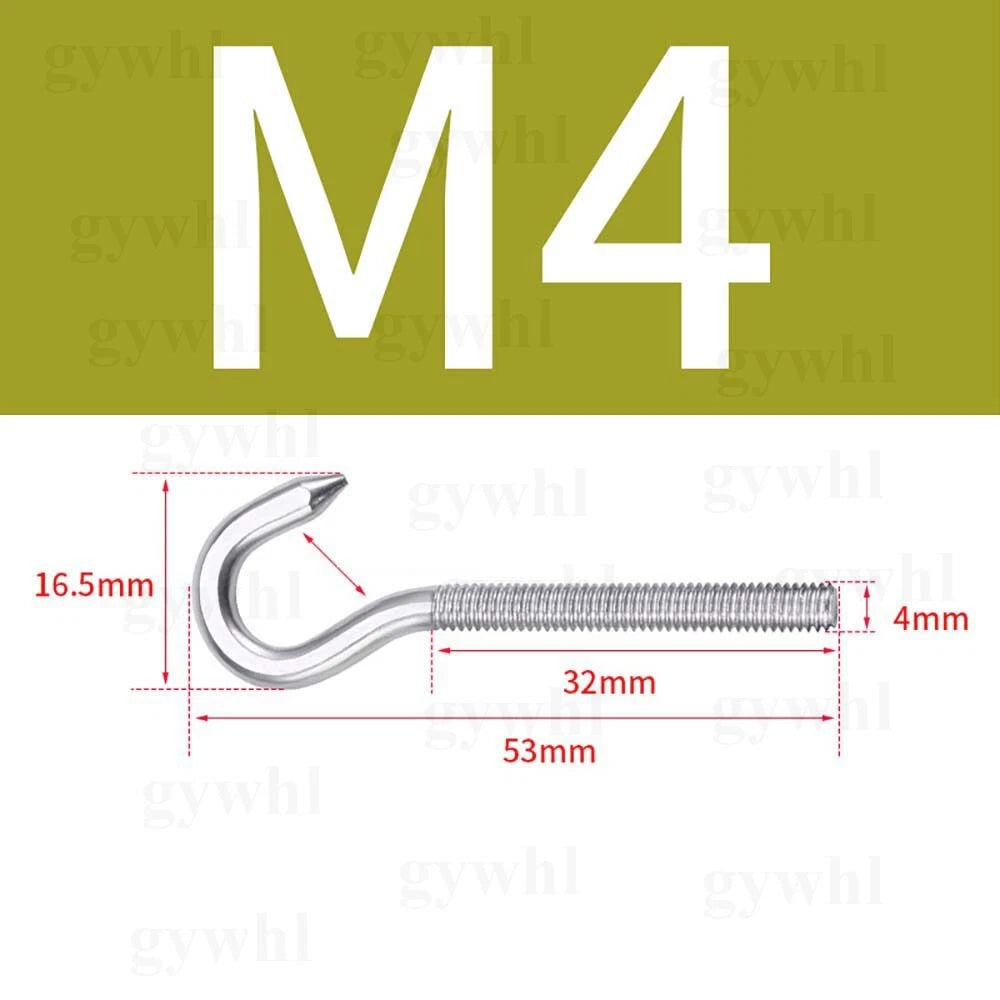 Heavy Duty Stainless Threaded Eye Hook Bolt Ring Bolts for Garden Fence Projects