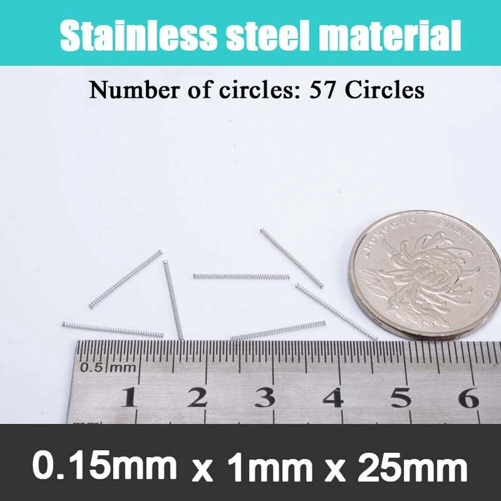 10Pcs 0.15mm WireDia 304 Stainles Steel Compression Spring Pressure Small Spring