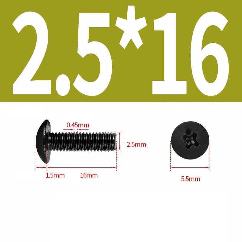 Phillips Pan Head Machine Screws — Nickel Plating & Black Zinc, M2–M6, 10 or 25 Pcs