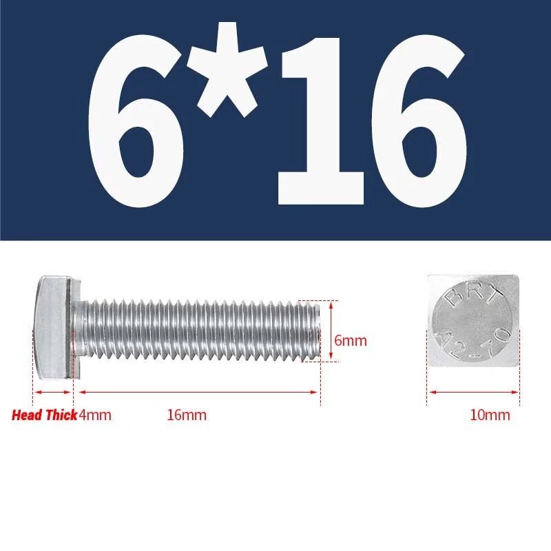 Square Head Bolts M4 M5 M6 M8 M10 M12 — A2 304 Stainless Steel, Multiple Lengths - HomeDIYer