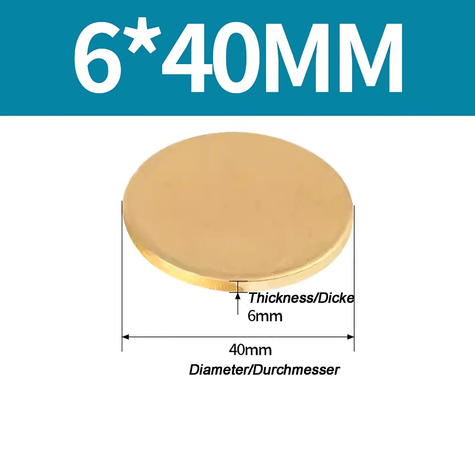 Solid Brass Discs Blanks Metal Round Sheets Thick 0.3mm - 6mm Dia 10mm - 180mm