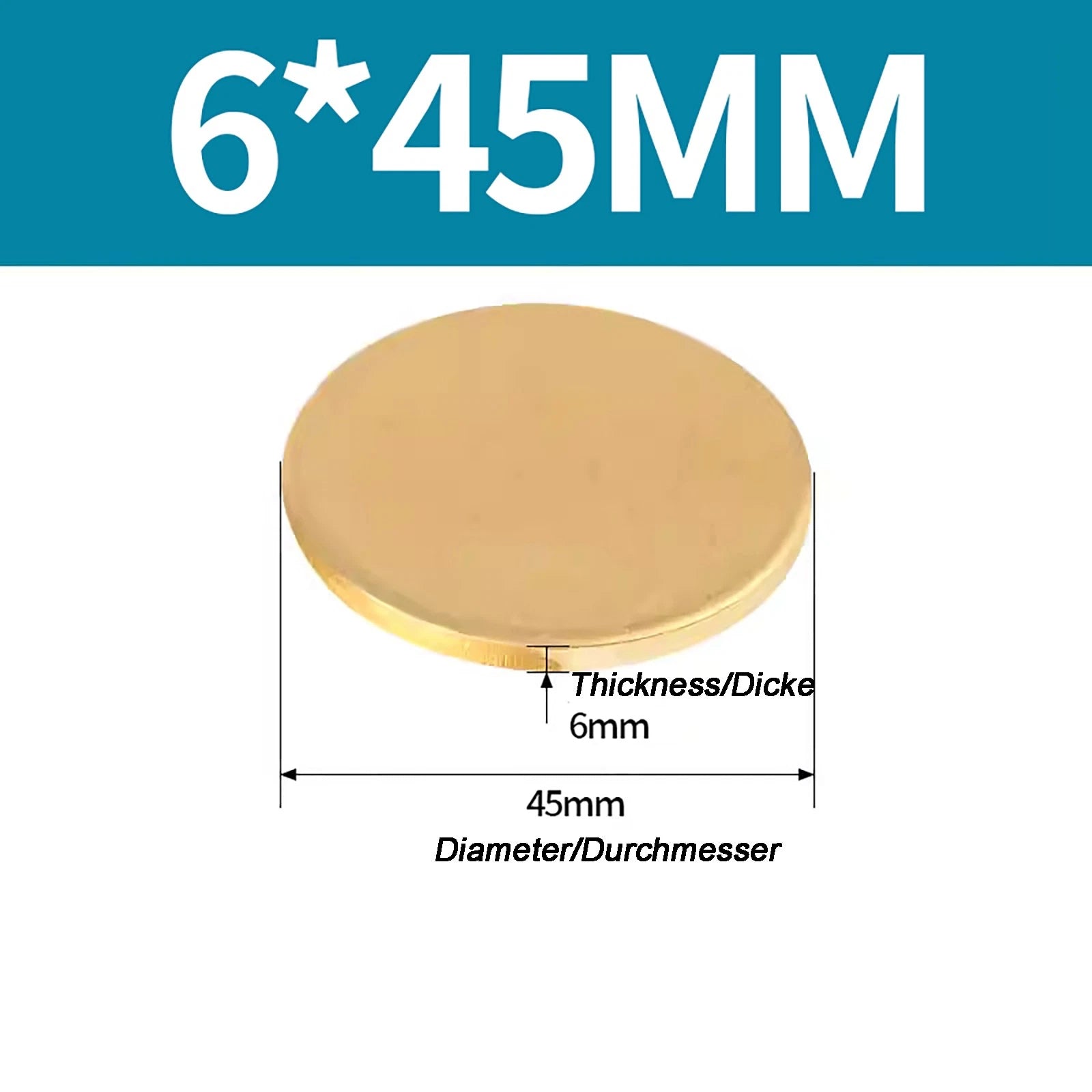Solid Brass Discs Blanks Metal Round Sheets Thick 0.3mm - 6mm Dia 10mm - 180mm