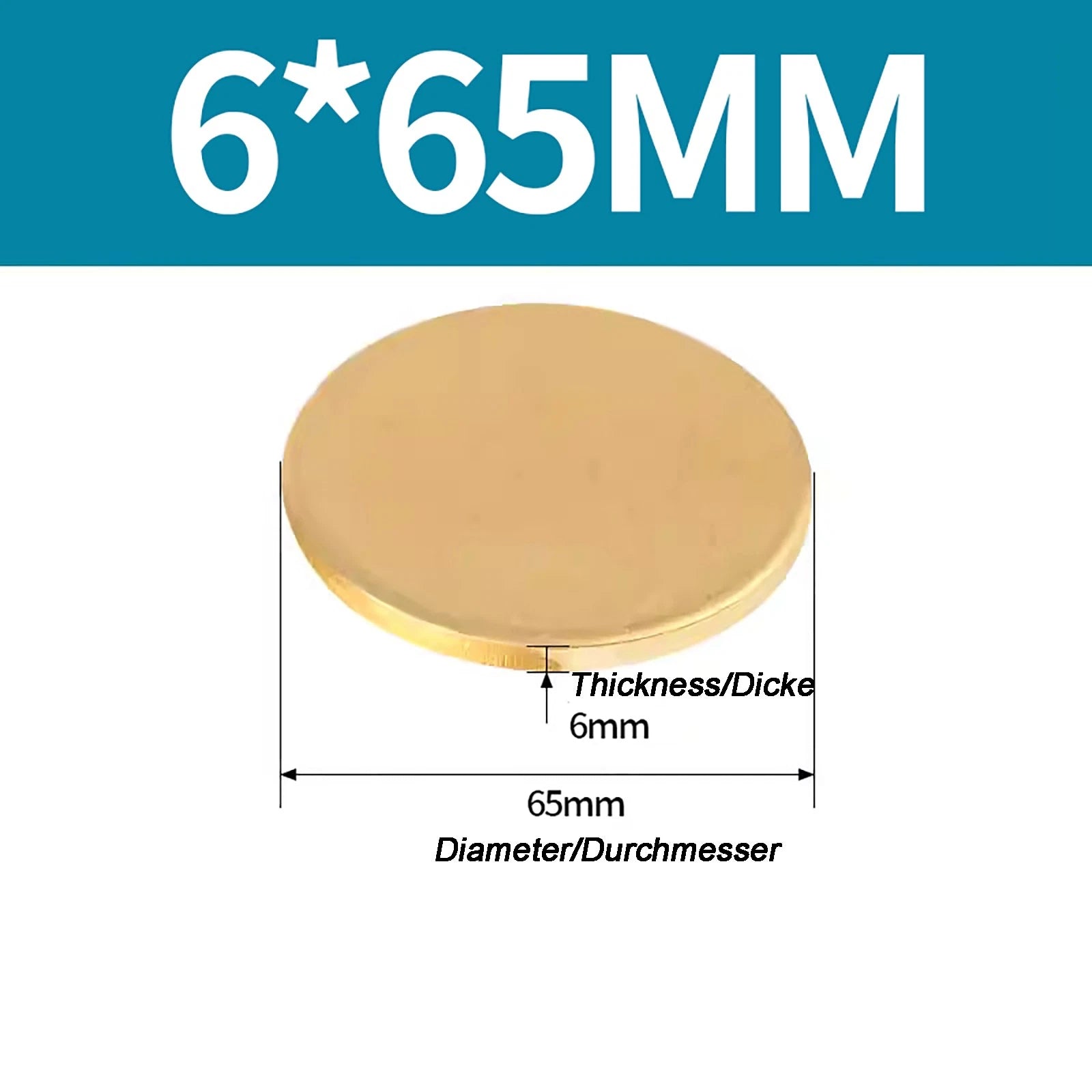 Solid Brass Discs Blanks Metal Round Sheets Thick 0.3mm - 6mm Dia 10mm - 180mm