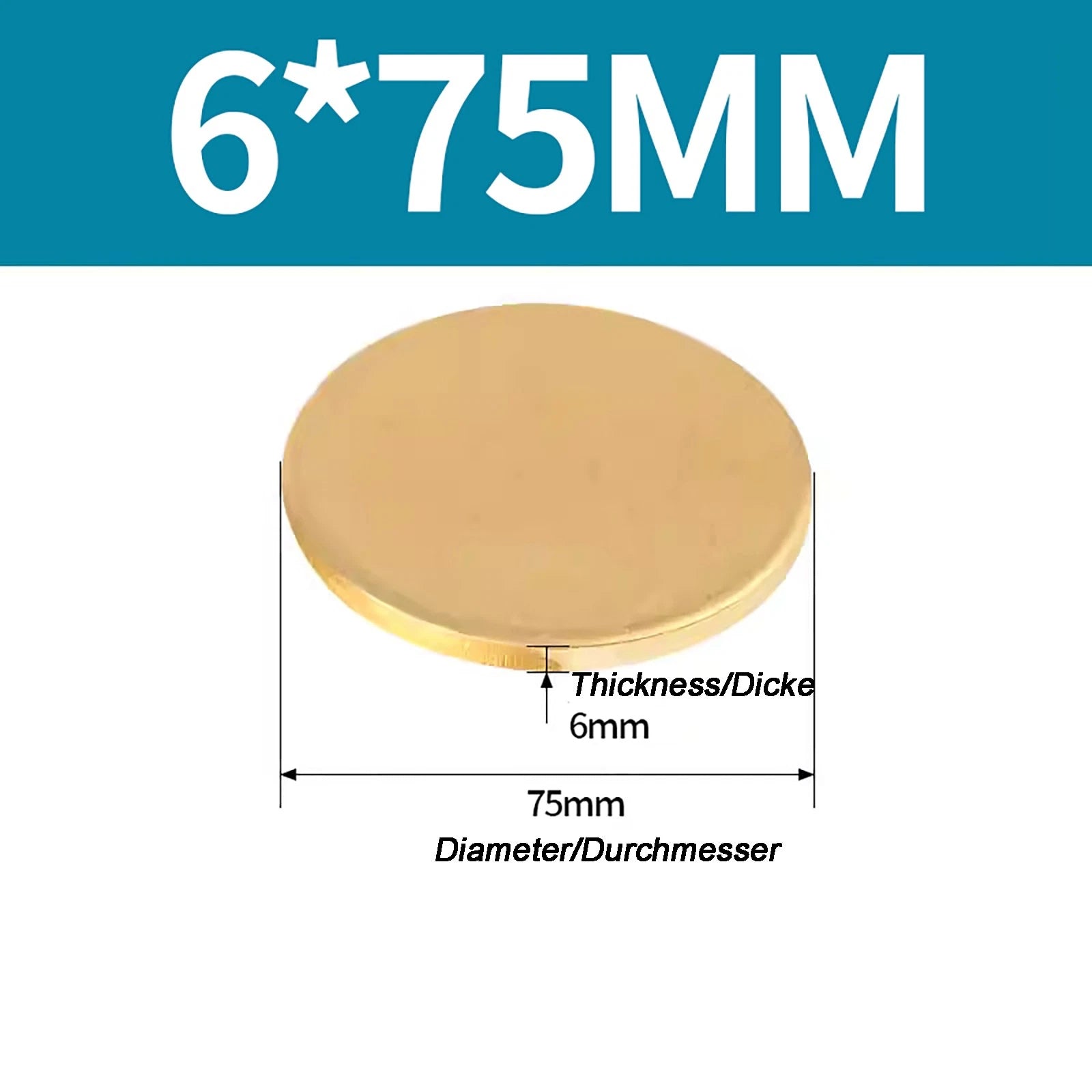 Solid Brass Discs Blanks Metal Round Sheets Thick 0.3mm - 6mm Dia 10mm - 180mm