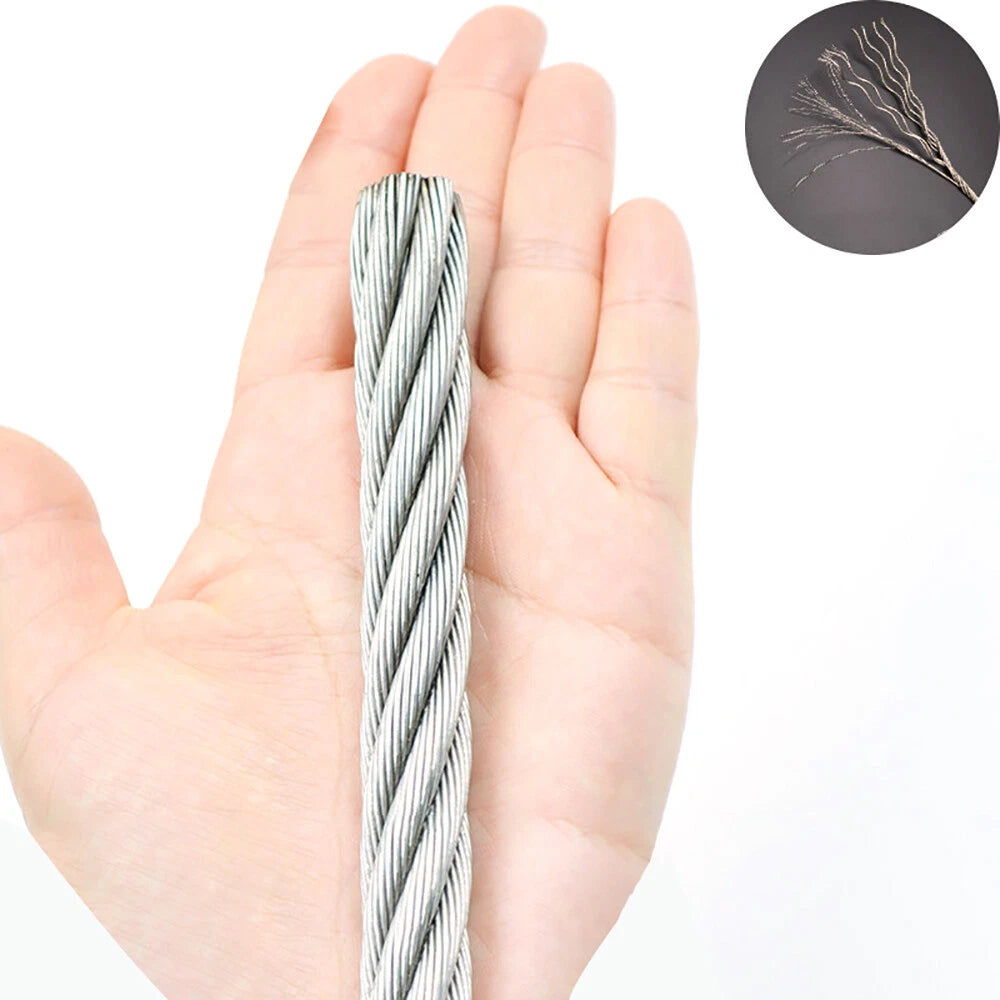 1mm-20mm Stainless Steel Wire Rope Lifting Metal Cable 2/3/4/5/6/8/10/12/14/16mm