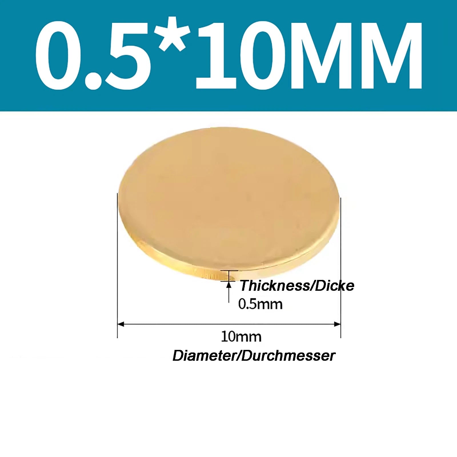 Solid Brass Discs Blanks Metal Round Sheets Thick 0.3mm - 6mm Dia 10mm - 180mm