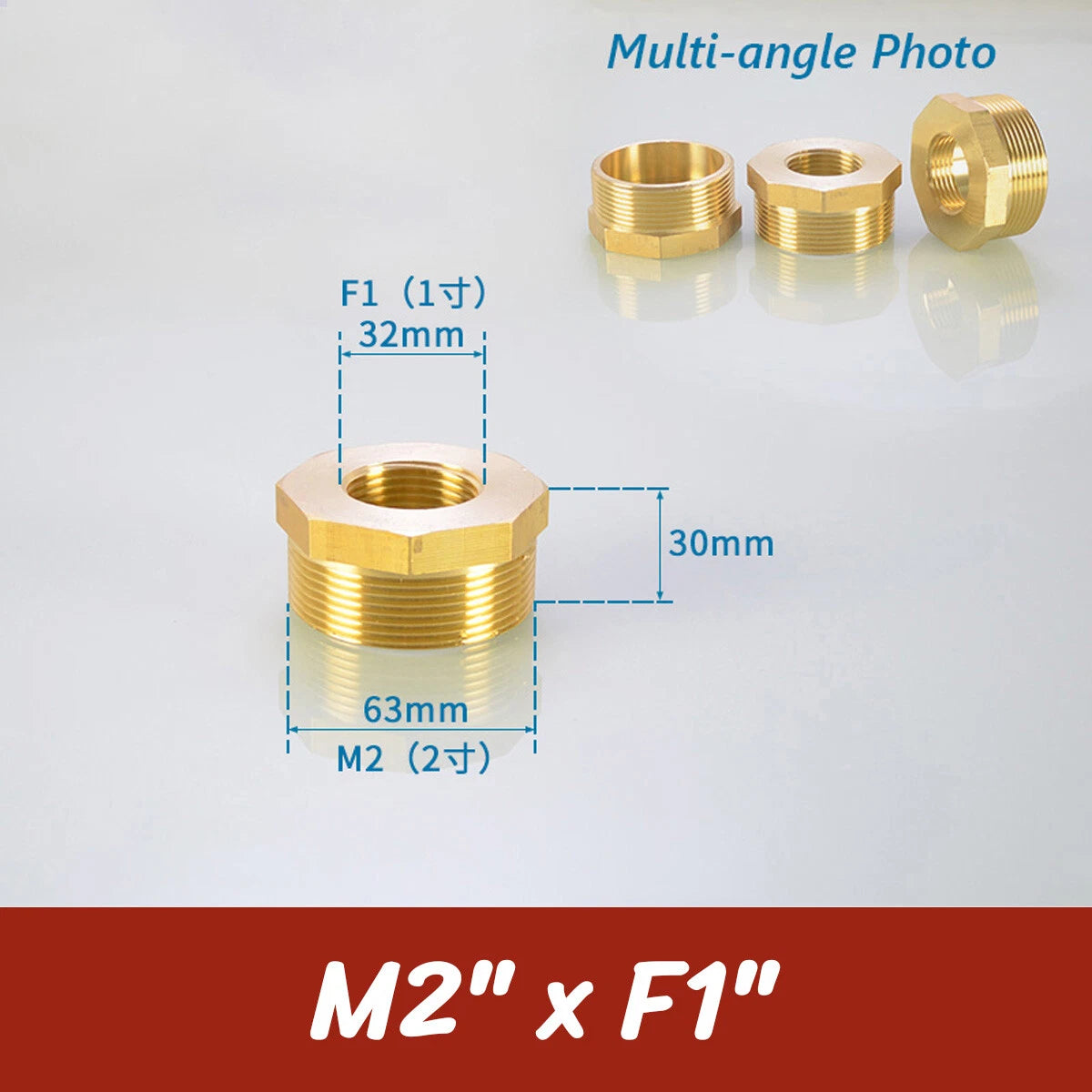 BSP Brass Reducing Hexagon Bush — Male to Female Thread Pipe Fittings