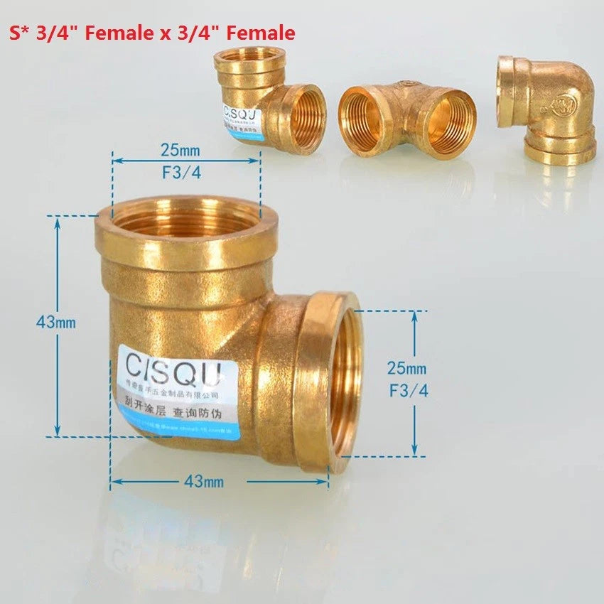 Brass NPT Pipe Fittings – 1/2" & 3/4" Male Female Thread Adapter Connector