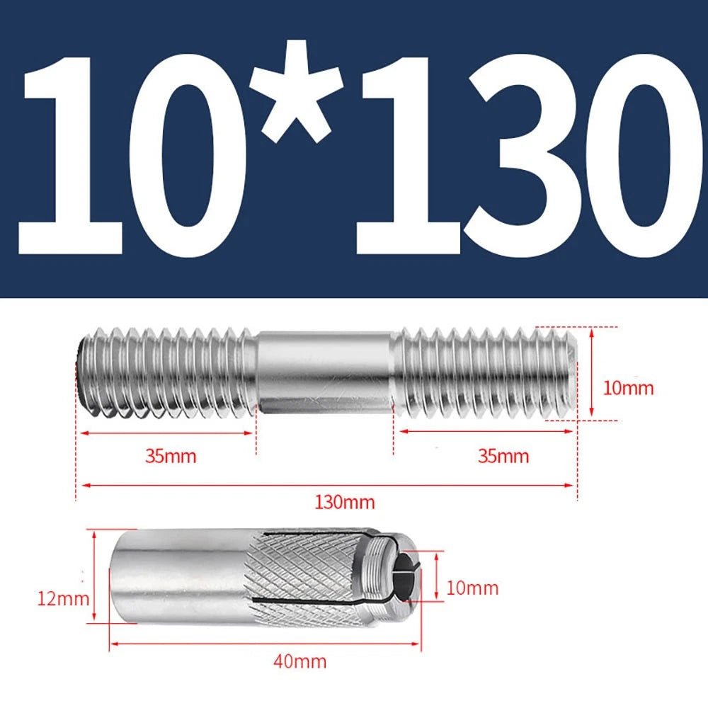 Stainless Steel A4 Expansion Bolts Threaded Stud Rod M6–M12 Extra Long - HomeDIYer
