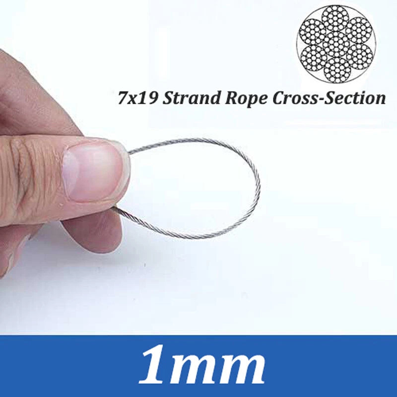 0.3mm 0.5mm 0.8mm 1mm 5mm 10mm 12mm 16mm 304 Steel Wire Rope Lifting Metal Cable