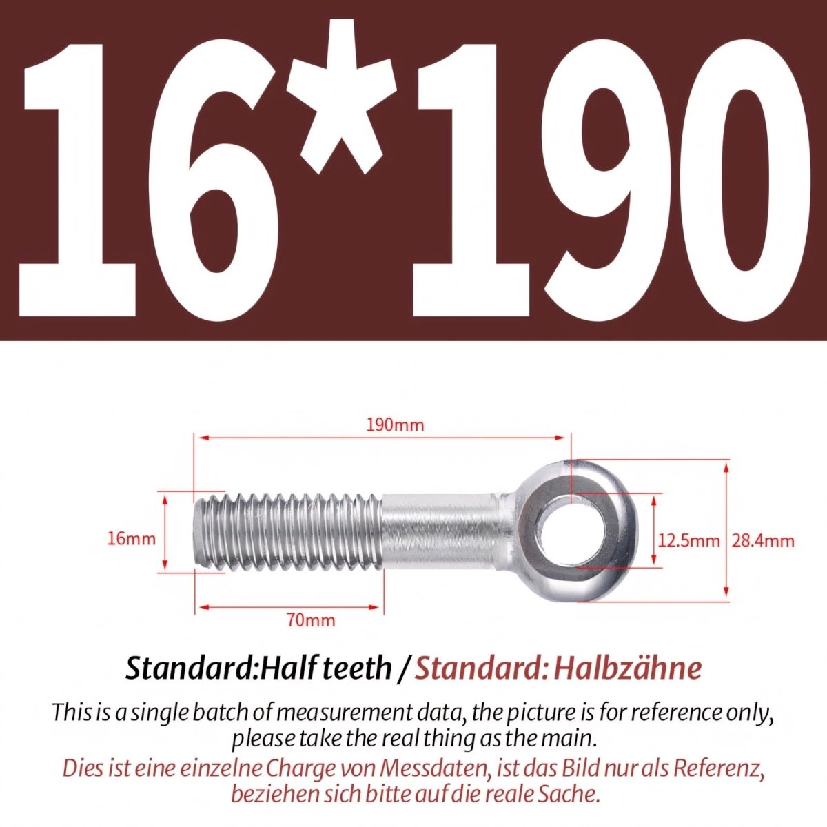 M16 M18 Stainless Steel A2 Eye Bolts – Threaded Ring for Catenary Wire & Hanging - HomeDIYer