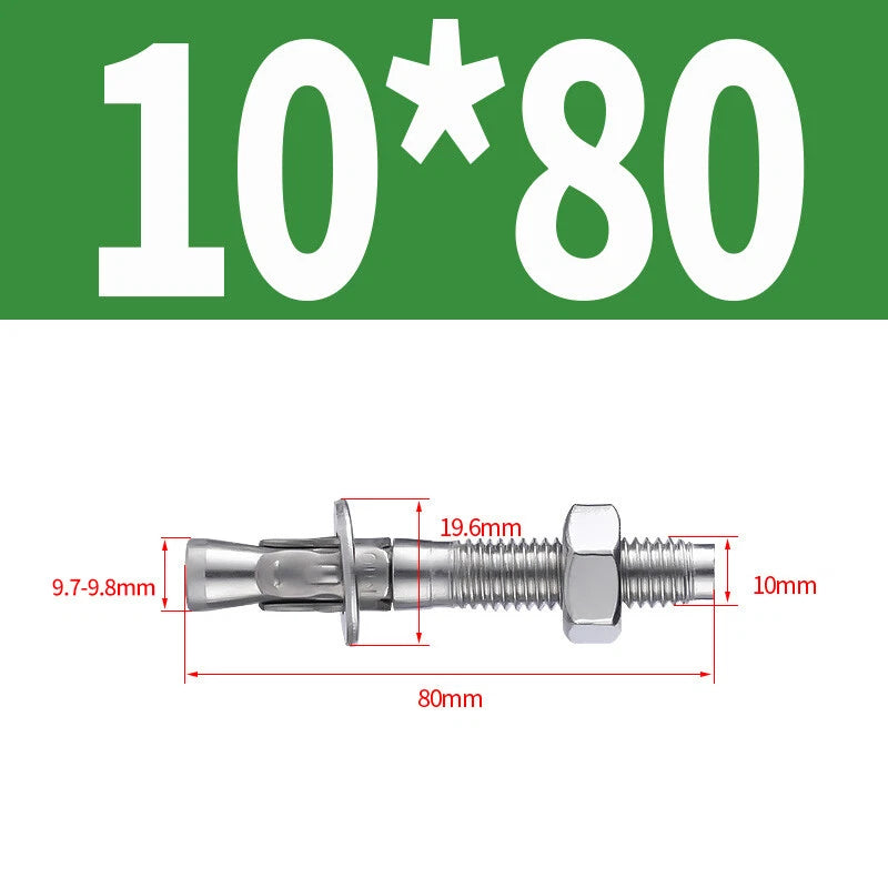304 Stainless Steel Through Bolts Wall Expansion Anchor Bolts M6–M20