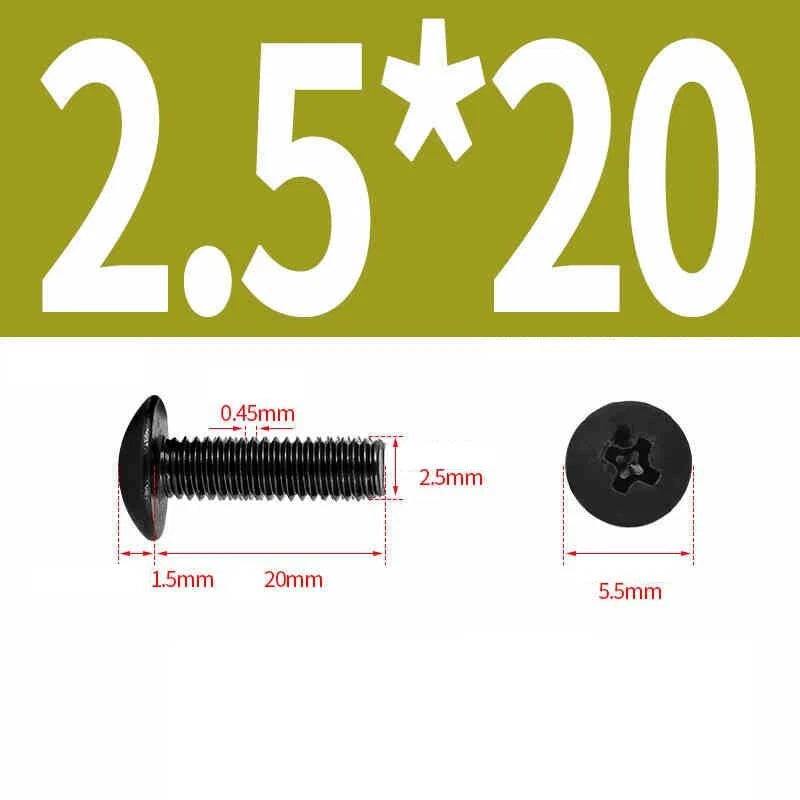 Phillips Pan Head Machine Screws — Nickel Plating & Black Zinc, M2–M6, 10 or 25 Pcs